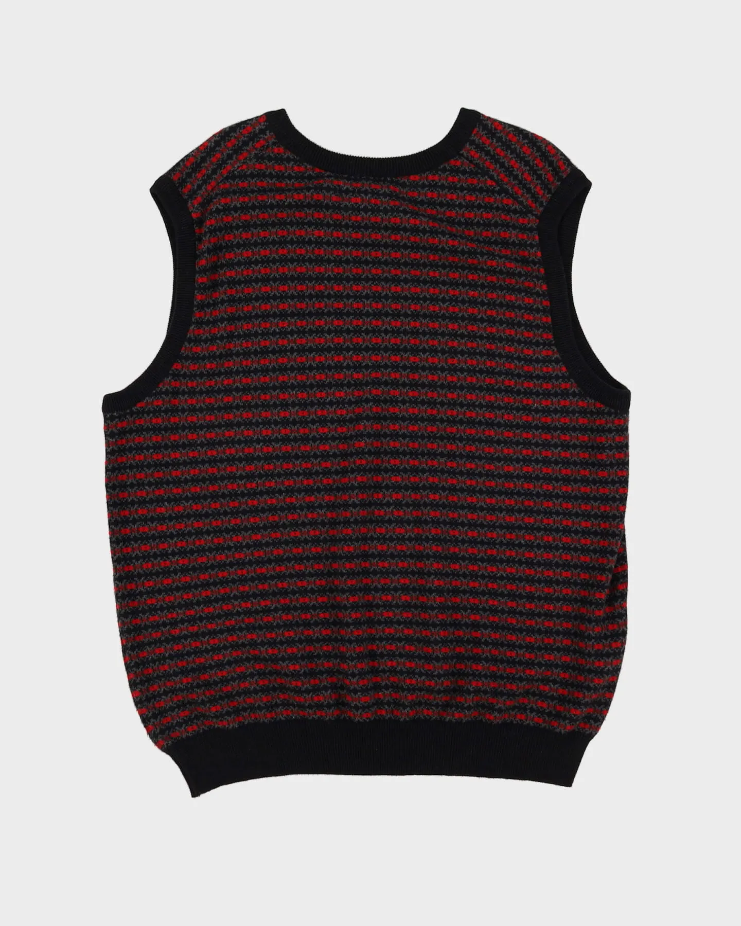 Lyle & Scott Black / Red Patterned Sweater Vest - L